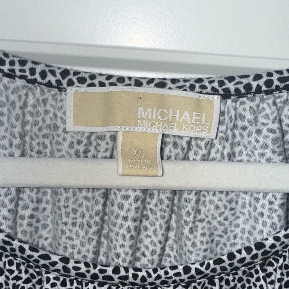 Michael‎ Kors Black and White Dotted Blouse